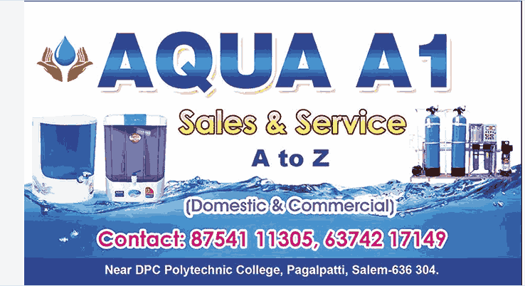 Aqua A1 25 LPH & 50 LPH ro plant manufacturers in salem